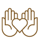 Hands with heart icon