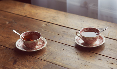 Tea cups on a table