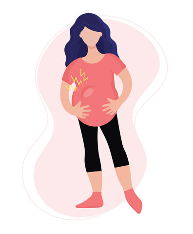 Pregnancy pain illustration